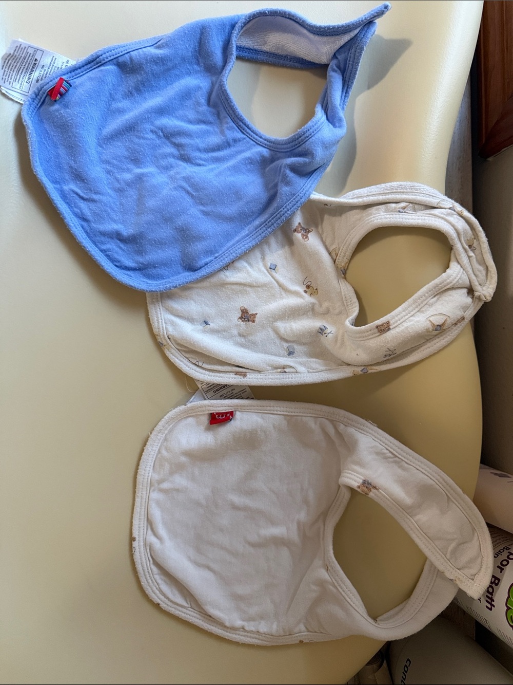 Magnetic Me Baby Bib Set - Blue and Cream